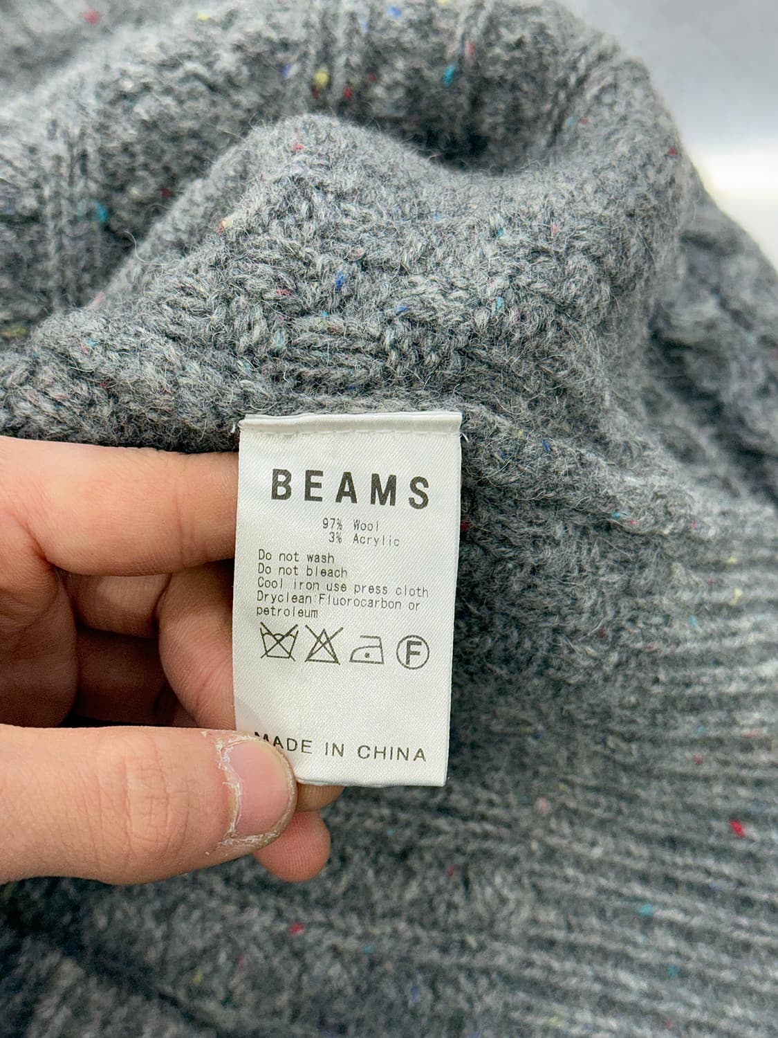 빔즈 그레이 부클레 케이블 크루넥 니트 스웨터 상품이미지8