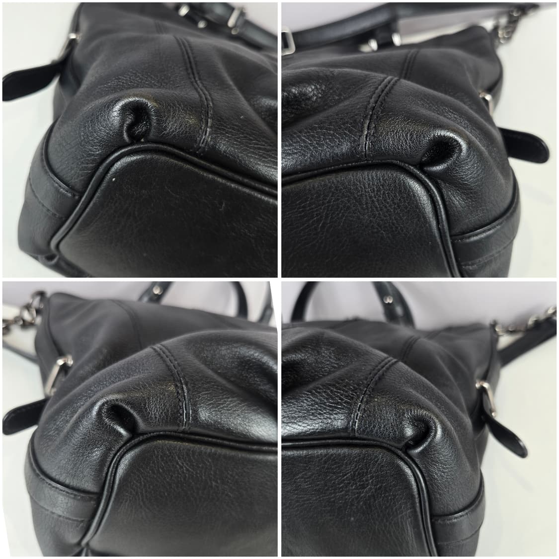 루이까또즈 가죽 체인 숄더백 토트백 블랙 상품이미지8