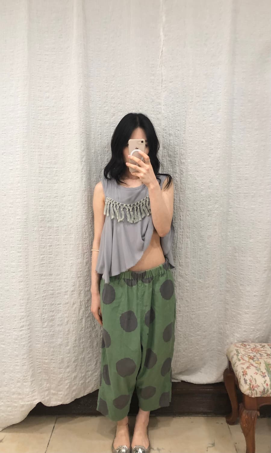 Polka green baggy pants 상품이미지2