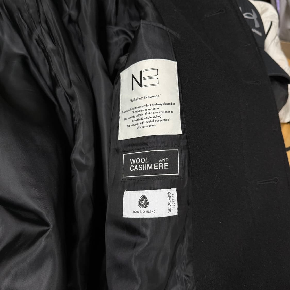 [XL] Non Blank 넌블랭크 울 캐시미어  발마칸 핸드메이드 코트 상품이미지7