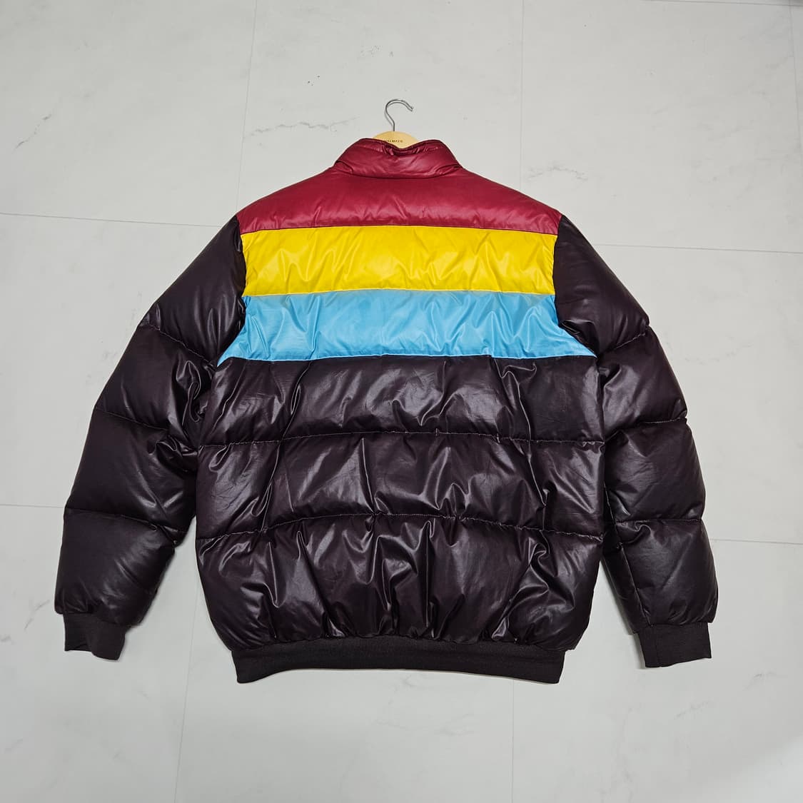 00's 아디다스 올드스쿨 브라운 스카이블루 덕다운 패딩 110 2XL 상품이미지4