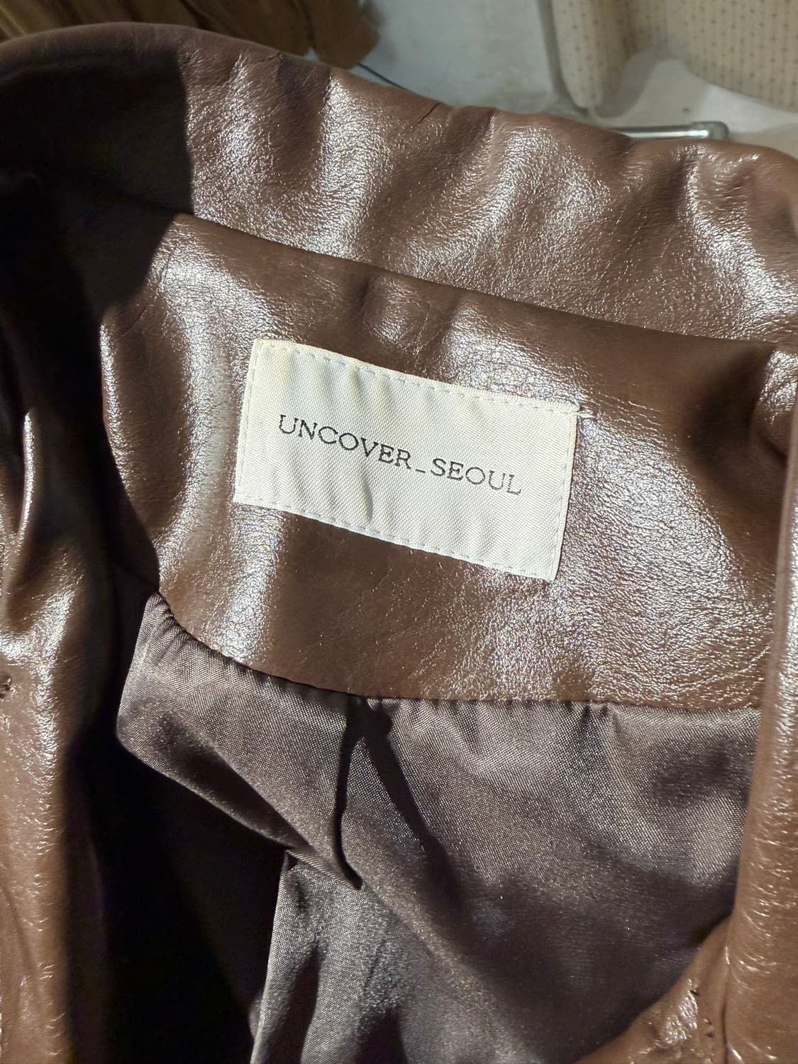 Uncover 브라운 레더 자켓 상품이미지3