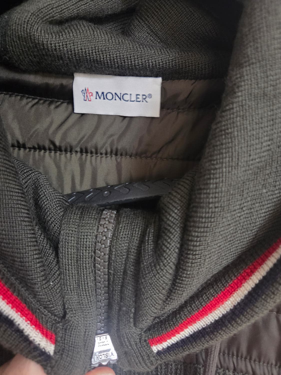 몽클레어 후드 니트 가디건 올리브 상품이미지5