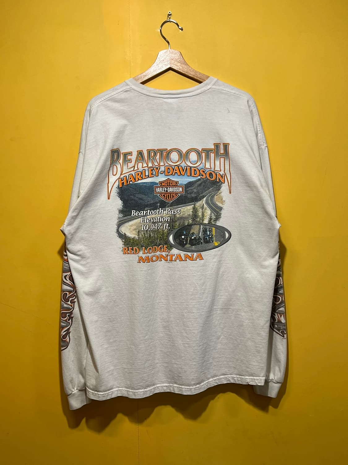 00's [2XL] 할리데이비슨 플레임 롱슬리브 티셔츠 USA MADE 상품이미지8