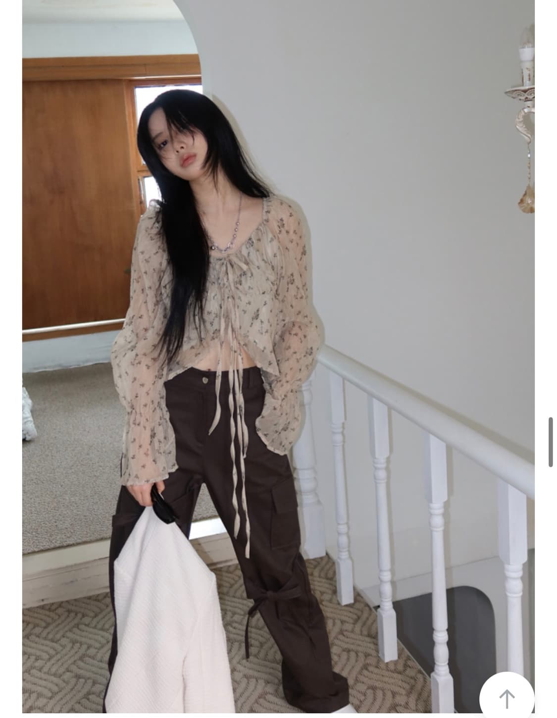 빈티지 링클 쉬폰 블라우스 상품이미지1