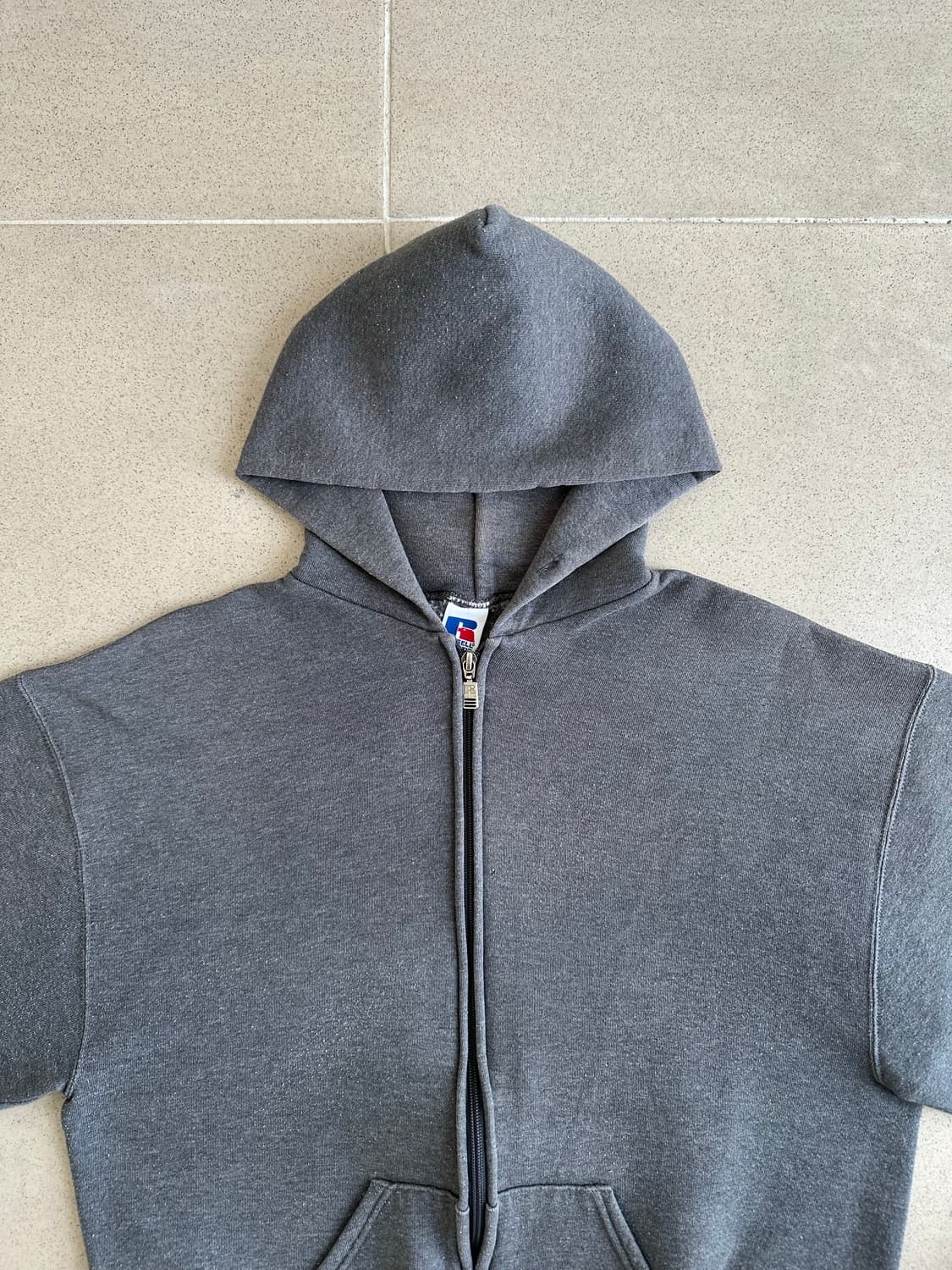 90s 빈티지 러셀 후드집업 다크그레이 L 상품이미지4