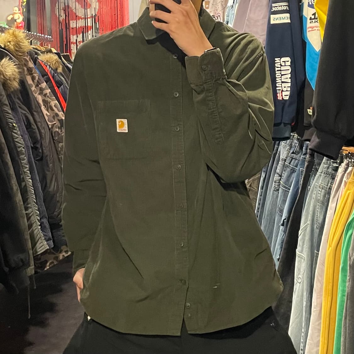 [IM] carhartt 킬하트 카키 코듀로이 셔츠 상품이미지2