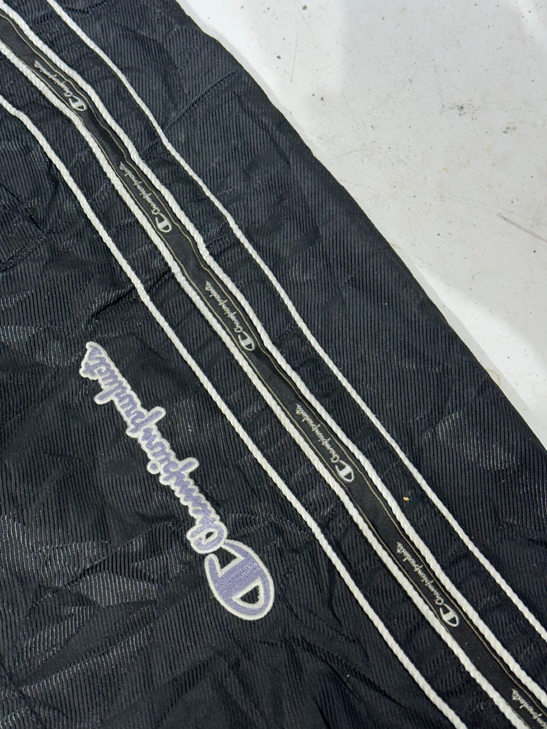 챔피온 블랙 화이트 사이드 라인 트랙 팬츠 M 상품이미지6