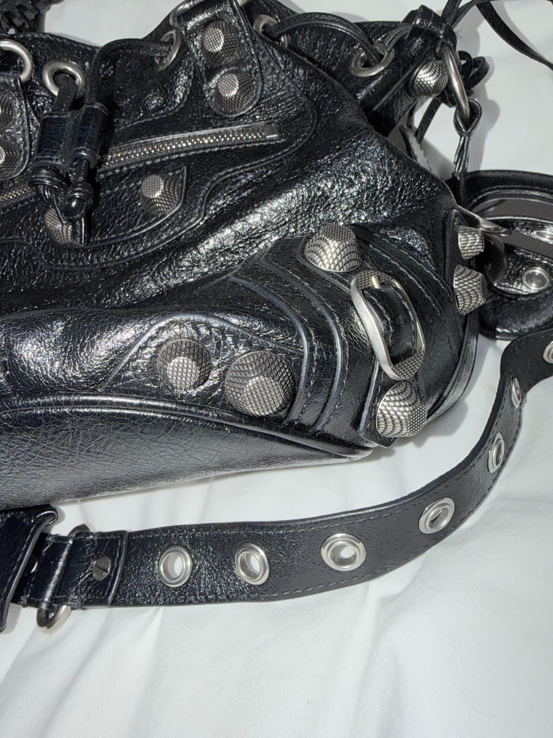 발렌시아가 르카골 버킷백(탑핸들o) 블랙 S 상품이미지9