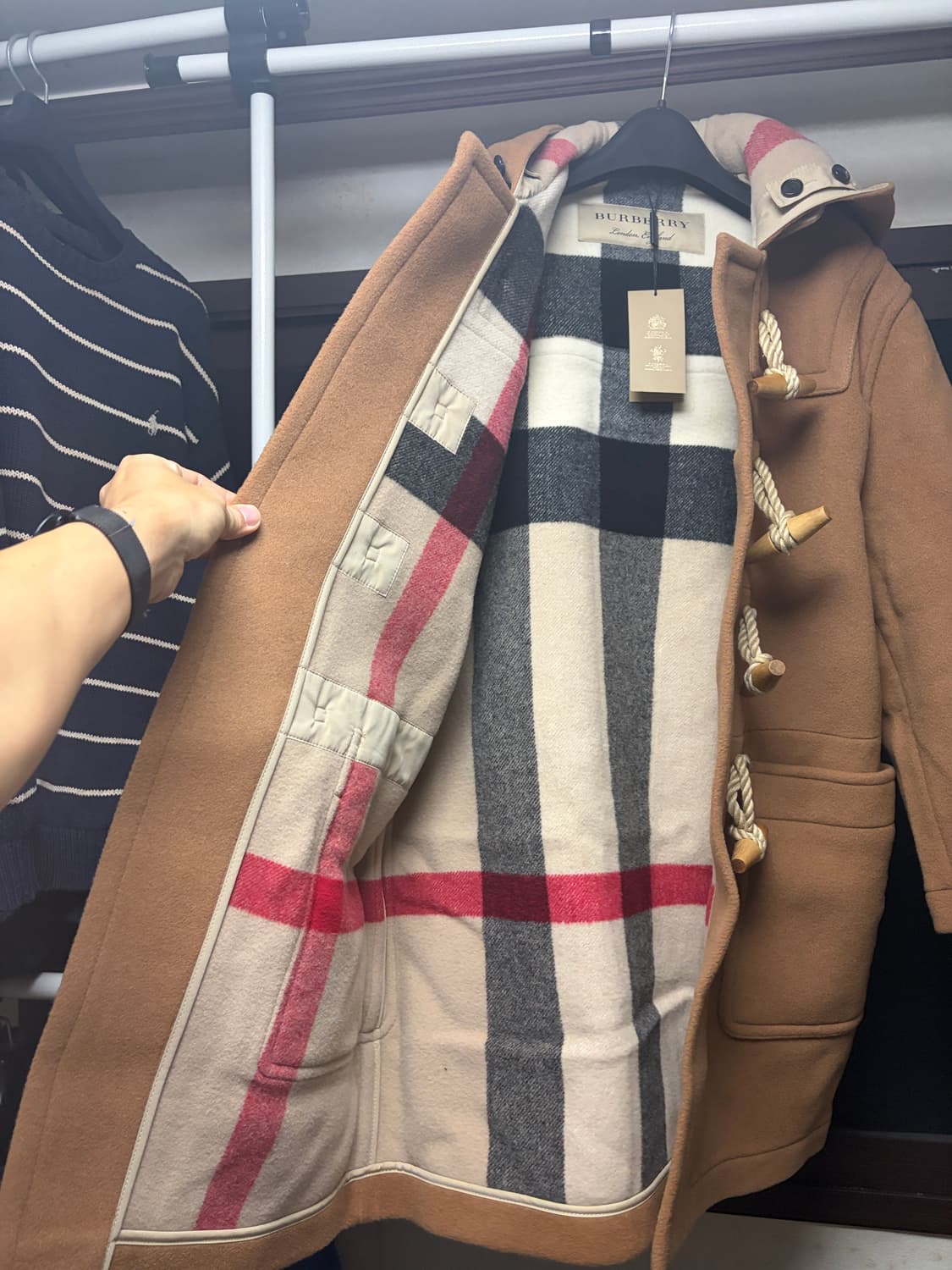 버버리 그리니치 더플코트 미드 카멜 06사이즈 새제품 상품이미지3