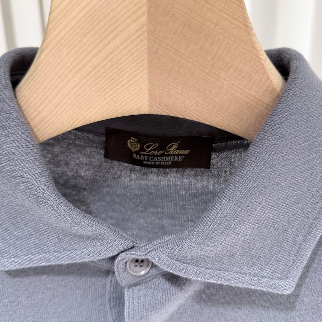 (A+/52) / 로로피아나 베이비 캐시미어 폴로 니트 스웨터 그레이 상품이미지4