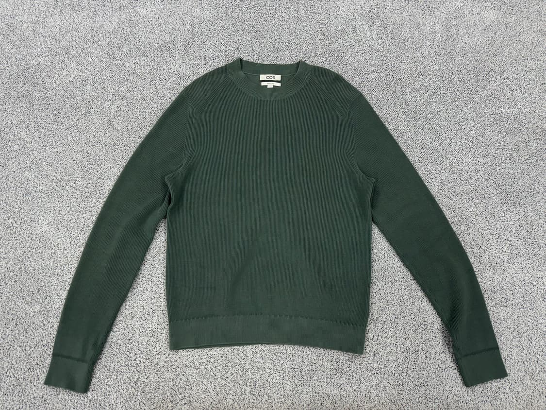 COS 카키 코튼 라운드니트 상품이미지1