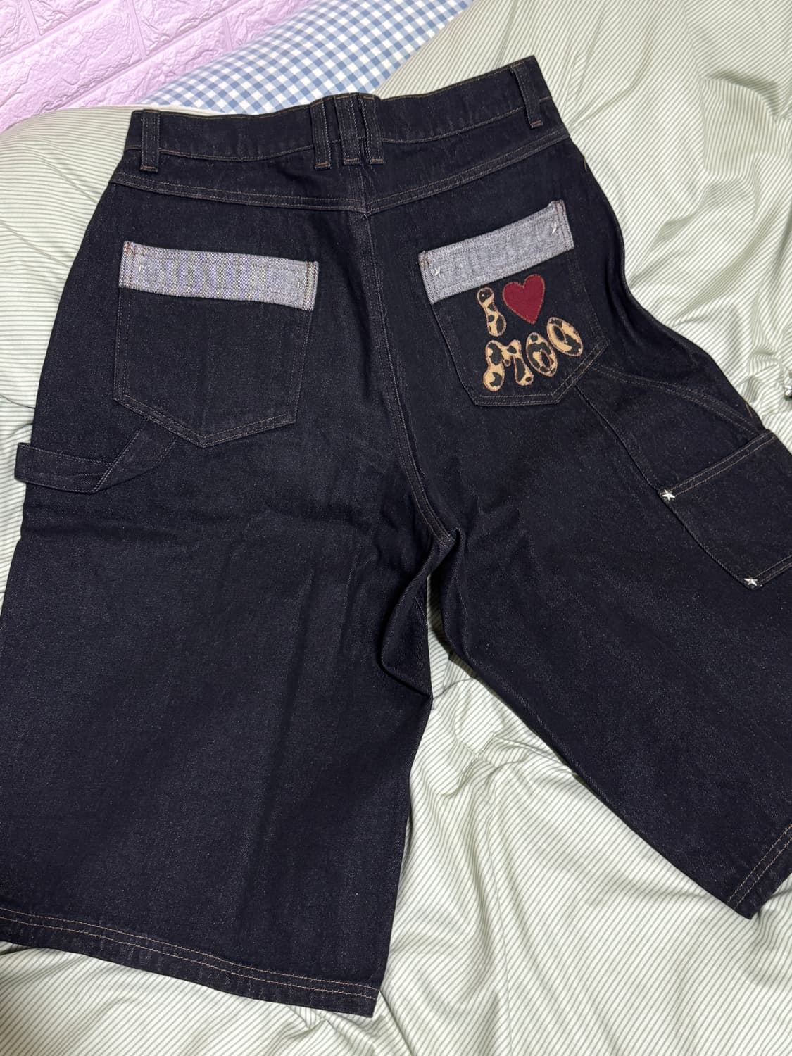 엠오오 백로고 카펜터 인디고 데님 버뮤다팬츠 L사이즈 상품이미지3