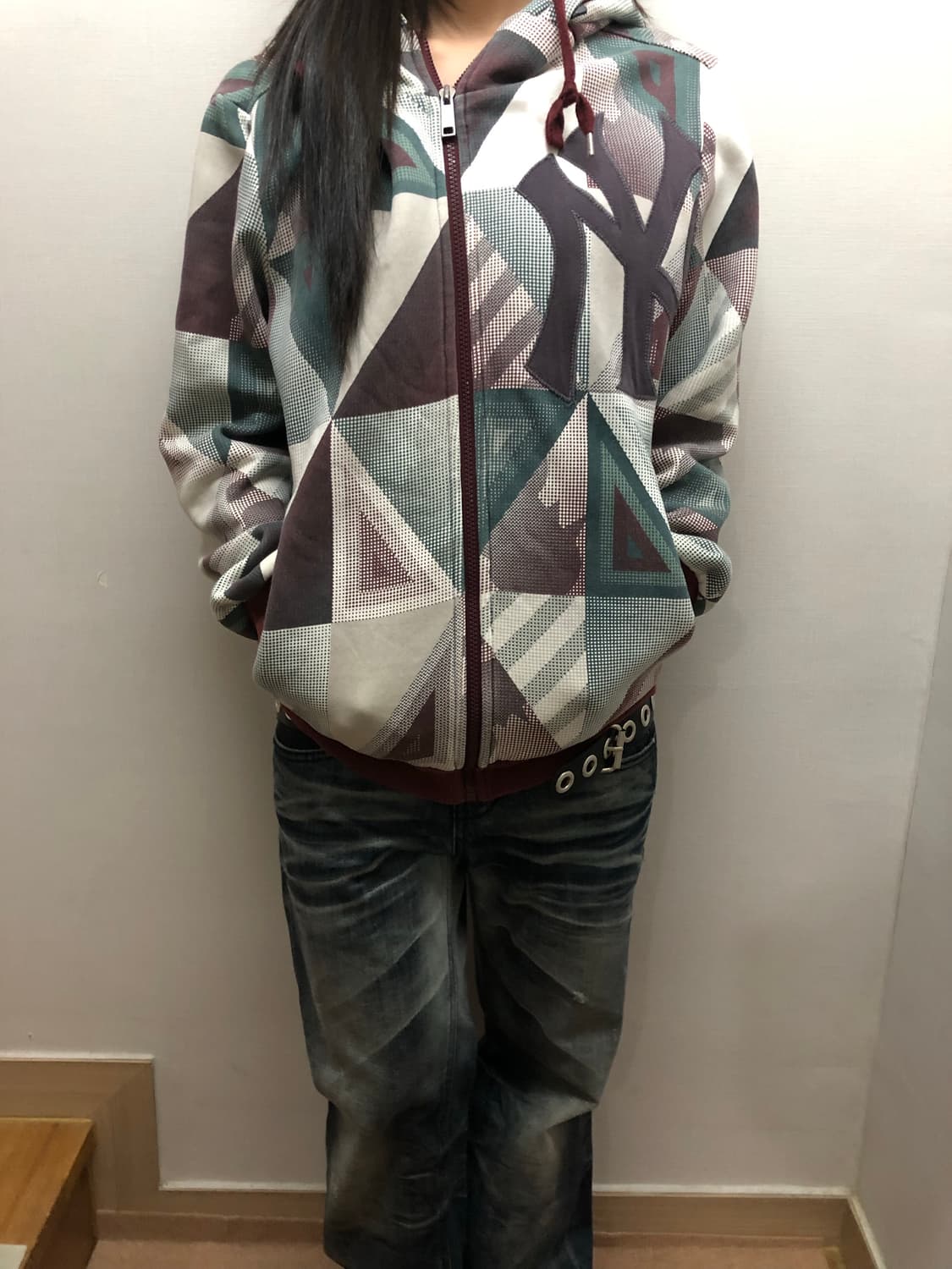 빈티지 mlb 화이트 후드집업 상품이미지5