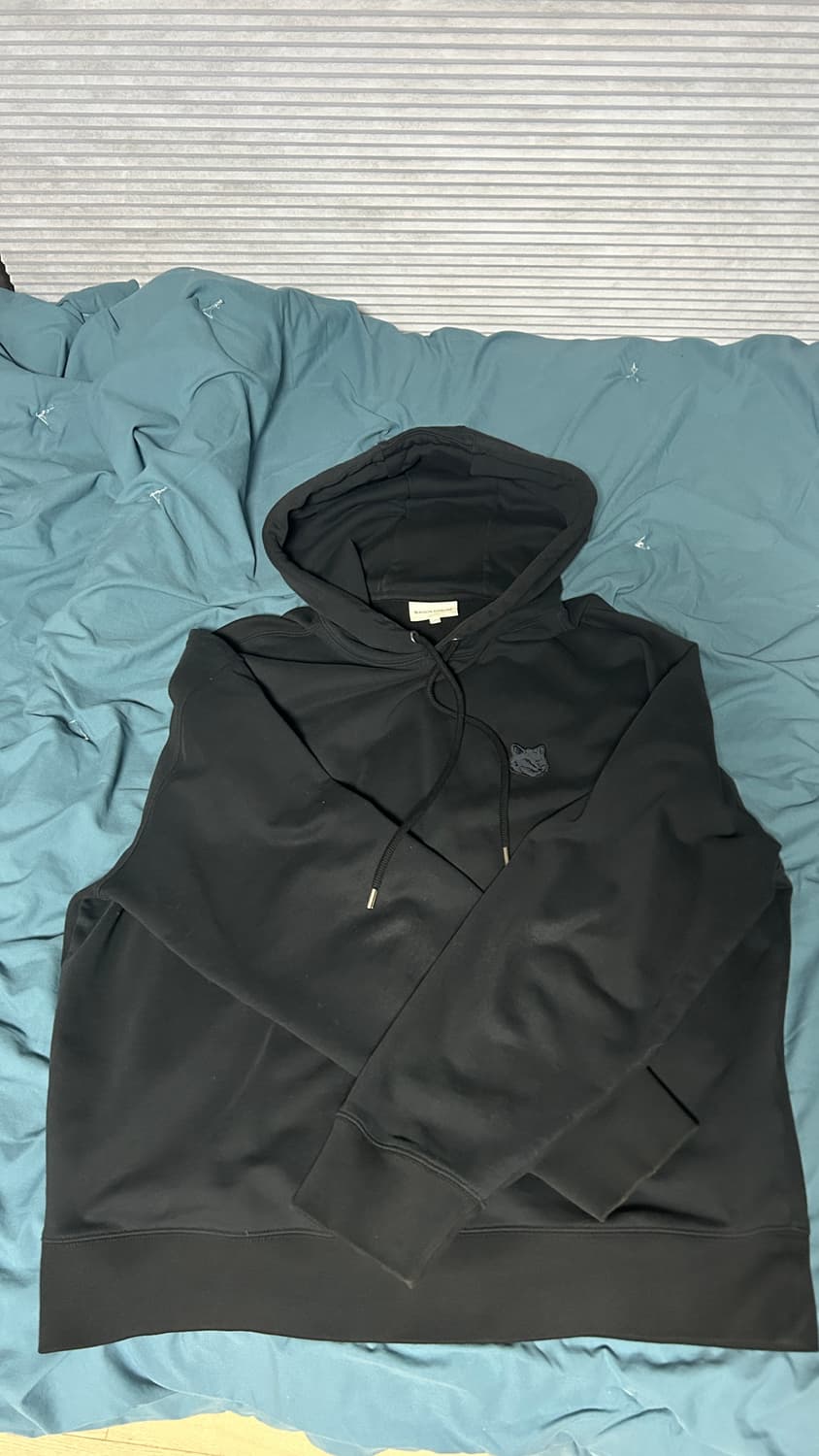 메종 키츠네 볼드 폭스 헤드 패치 오버사이즈 후드 블랙 상품이미지2