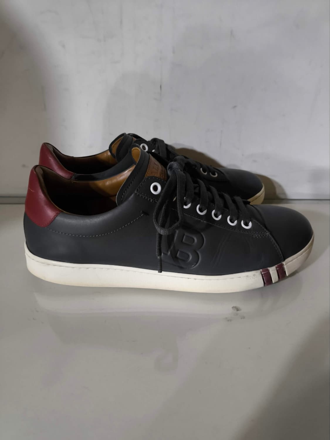 250mm 발리 애셔 아쉐르 칼프 가죽 스니커즈 진그레이 상품이미지1