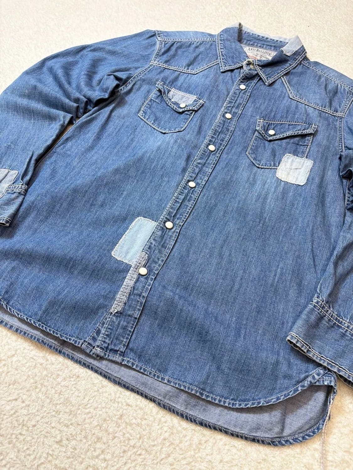 안티볼리스틱 00's 재팬 패치드 웨스턴 데님 셔츠 pn6167    상품이미지3
