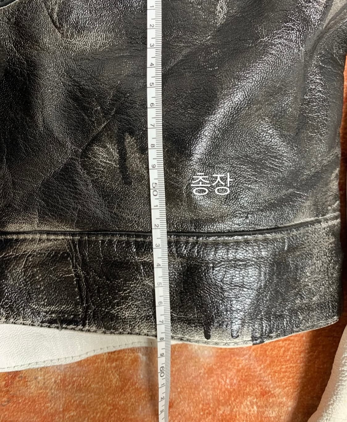 AGV 크롭 투톤 리얼레더자켓 상품이미지4