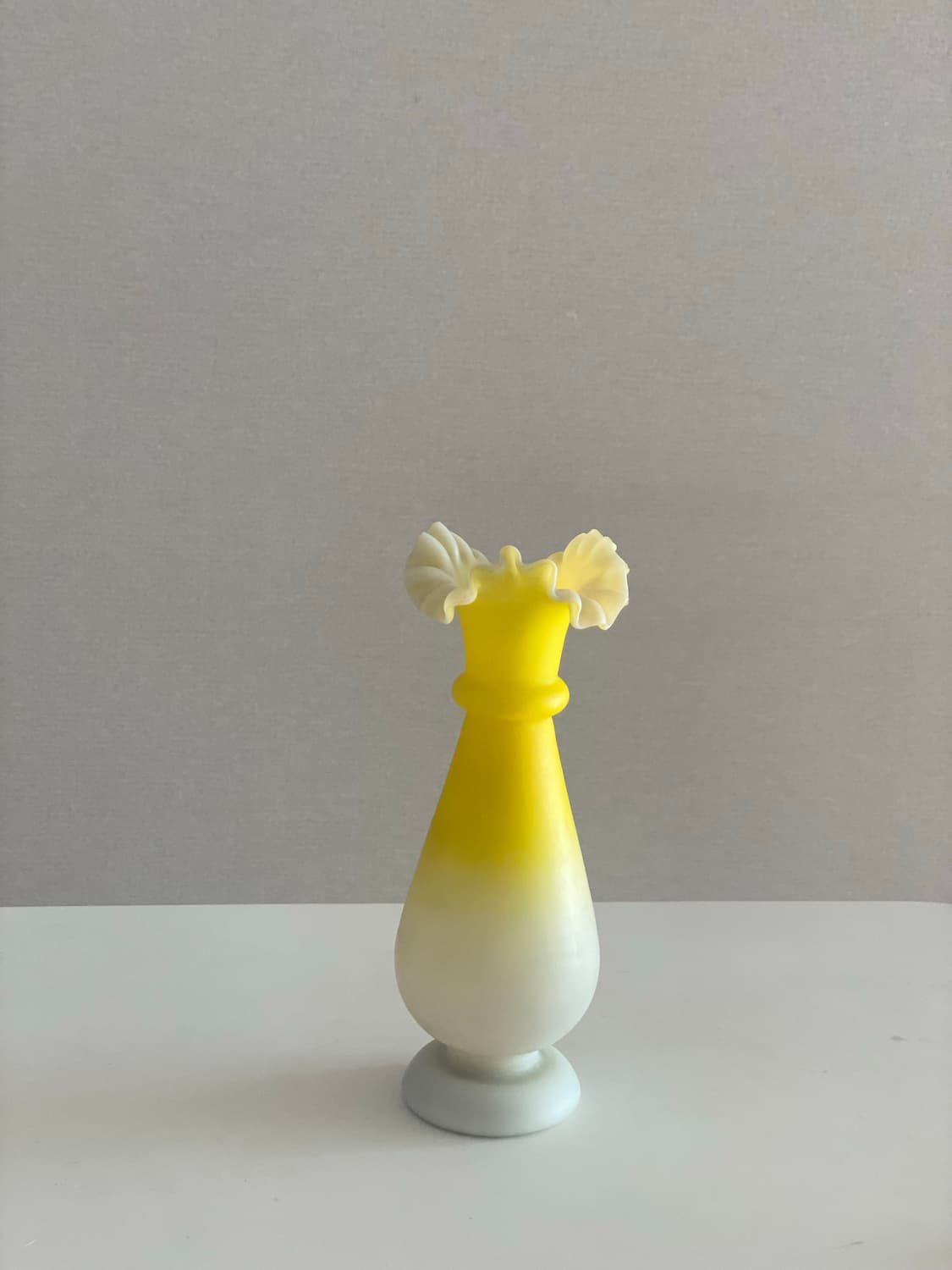 일본 유리 화병 노란색 옐로우 빈티지 상품이미지2