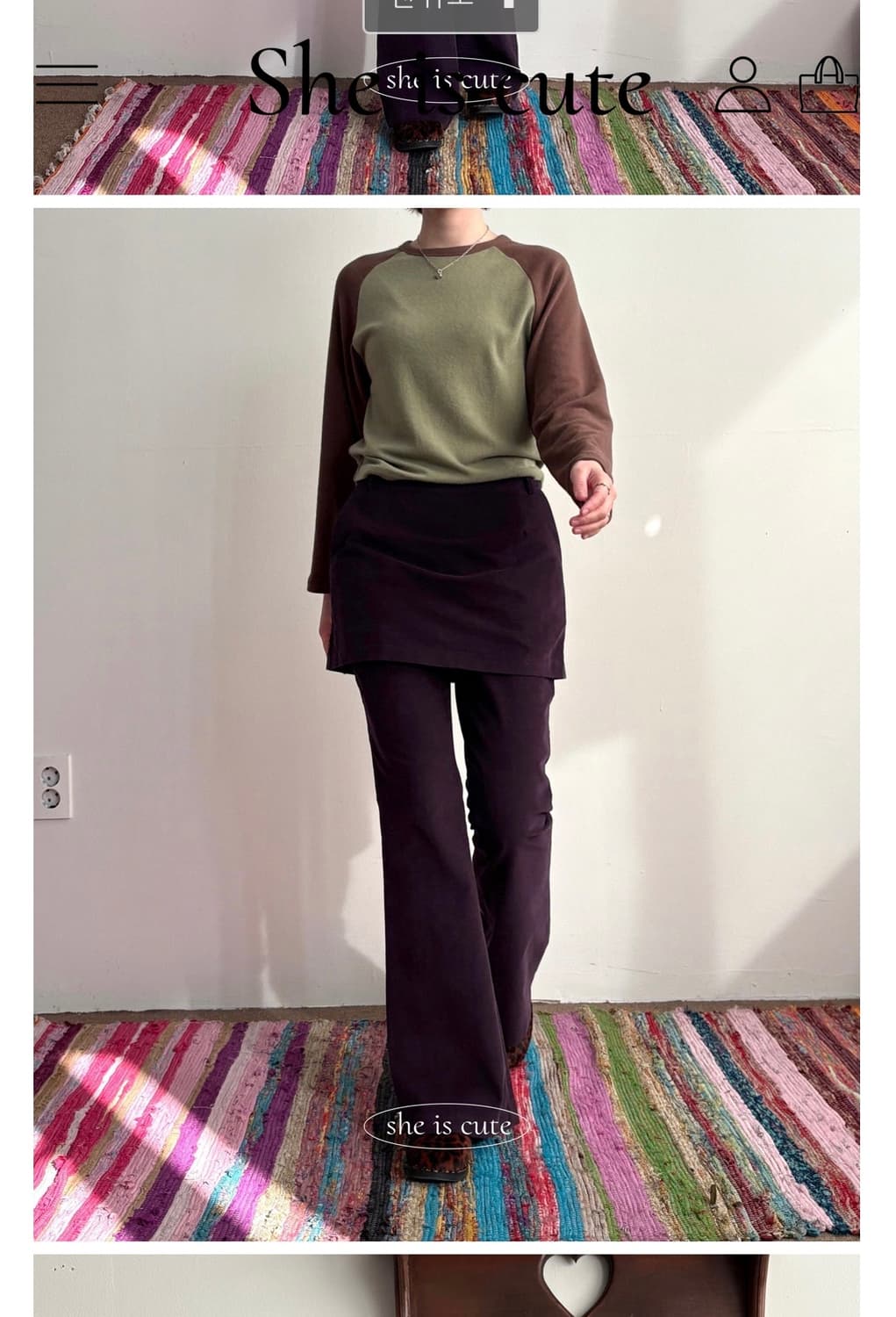 쉬이즈큐트 스커트팬츠 - 딥퍼플 (1사이즈) 상품이미지1