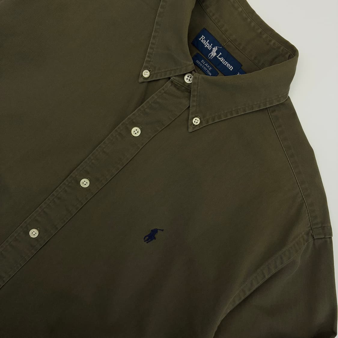 Polo  폴로 랄프로렌 브레이크 코튼 자수 카키 코튼 셔츠 상품이미지3