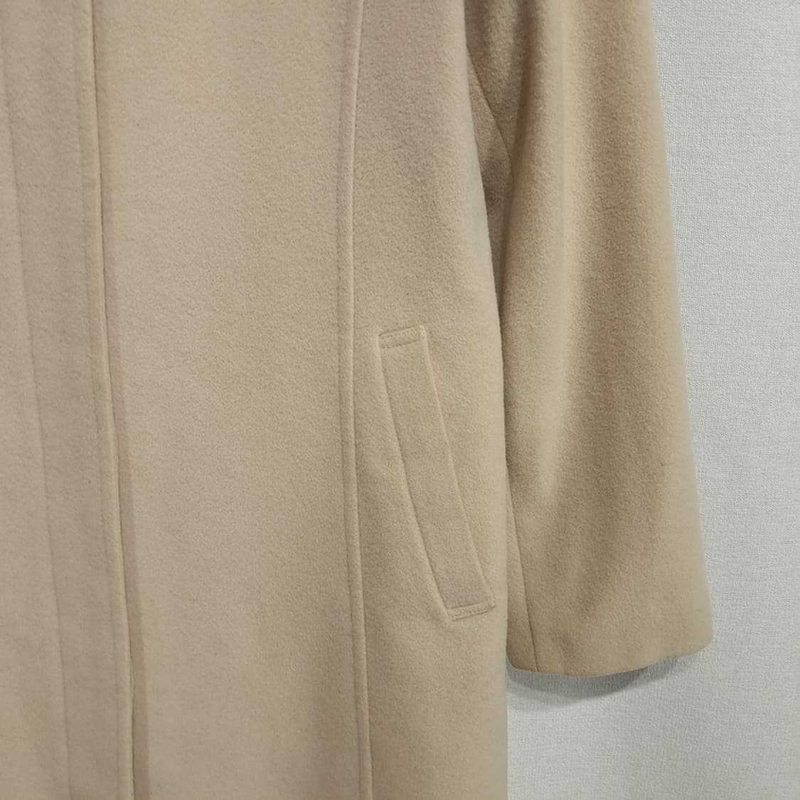 CL289 M 버버리 90s 일본판 울 히든버튼 베이지 코트 상품이미지8