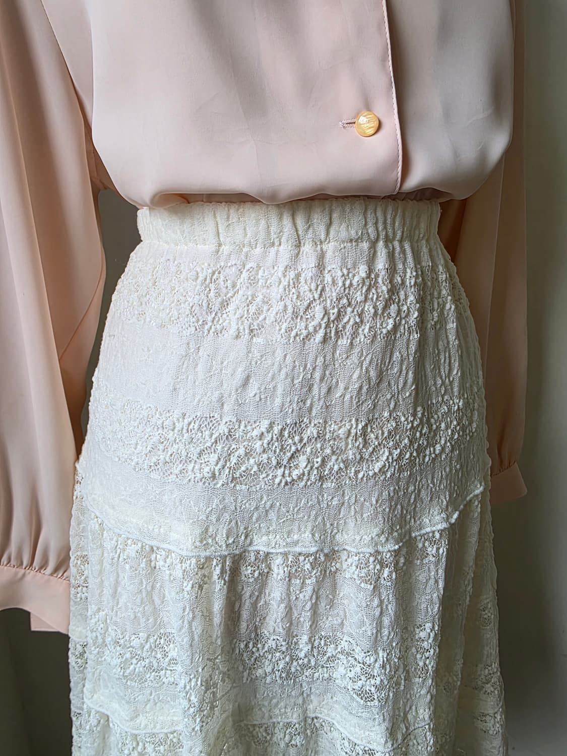 아이보리 레이스 스커트 상품이미지1