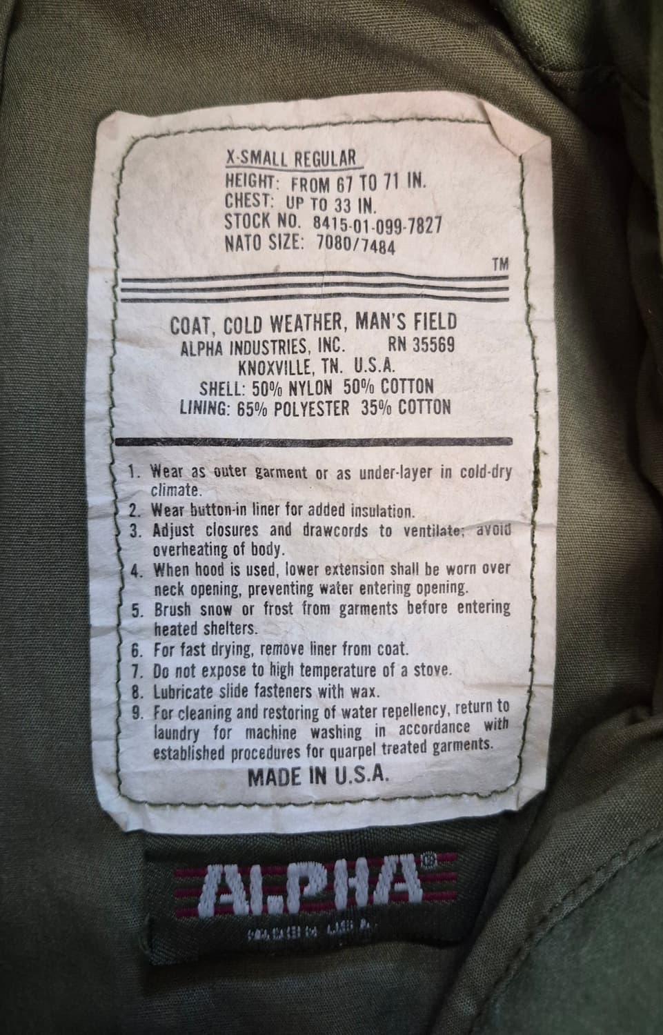 80's Vintage US OG M-65 Field Jacket  상품이미지4