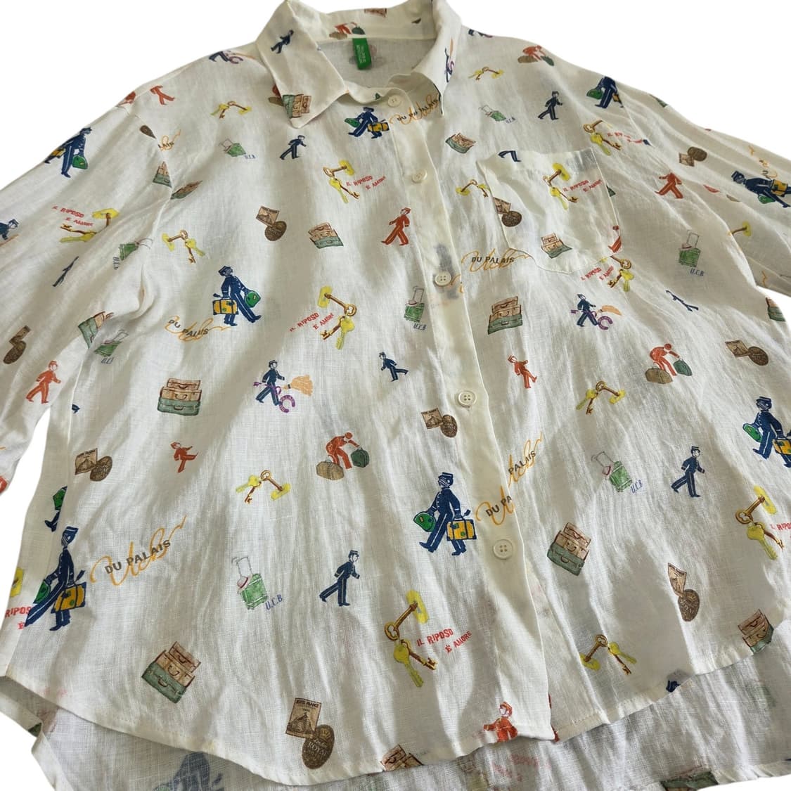 Benetton 베네통 여성 빈티지 린넨 셔츠 상품이미지2