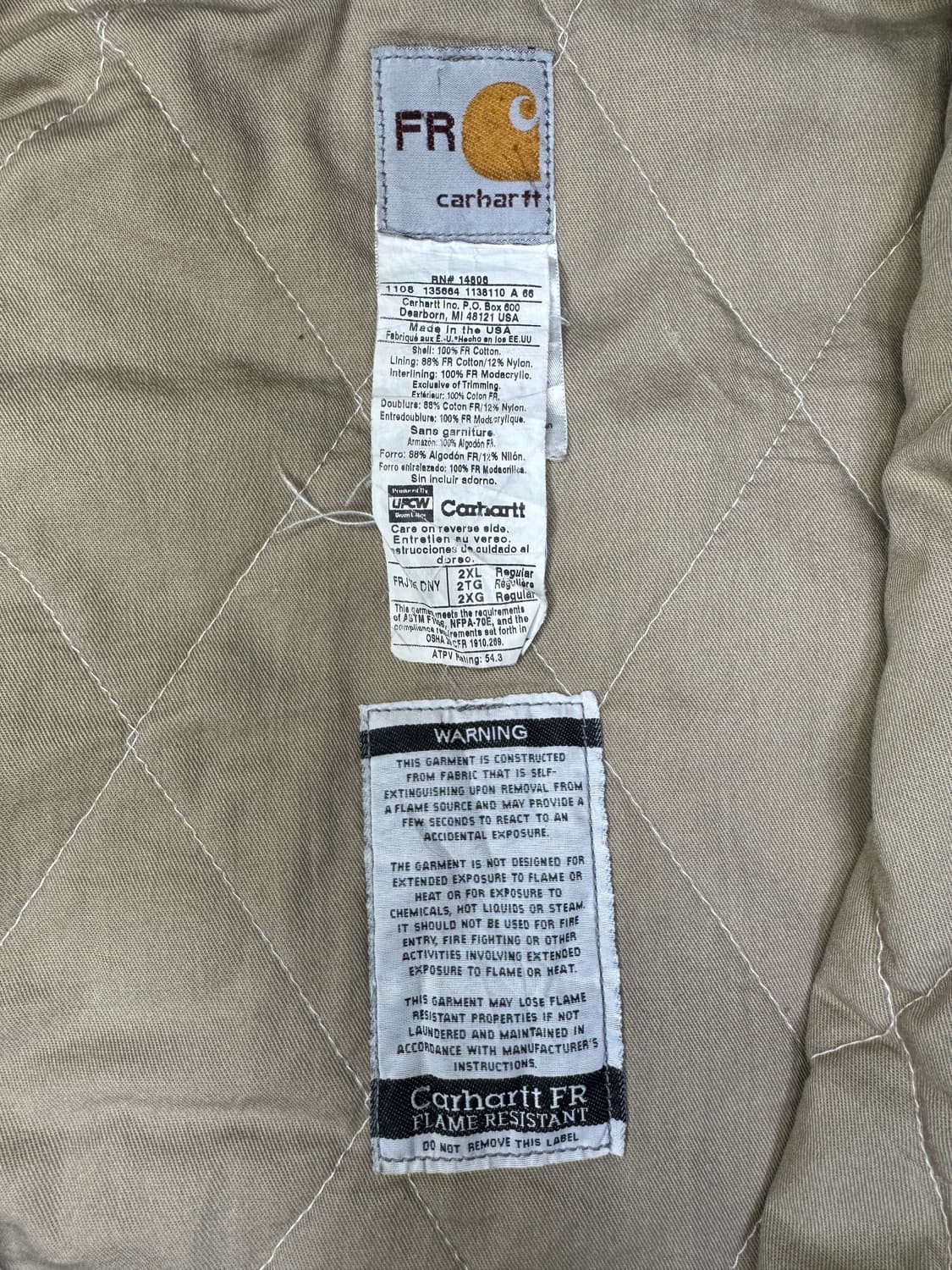 칼하트FR 액티브 오리지널 방염 워크자켓 2XL 상품이미지6
