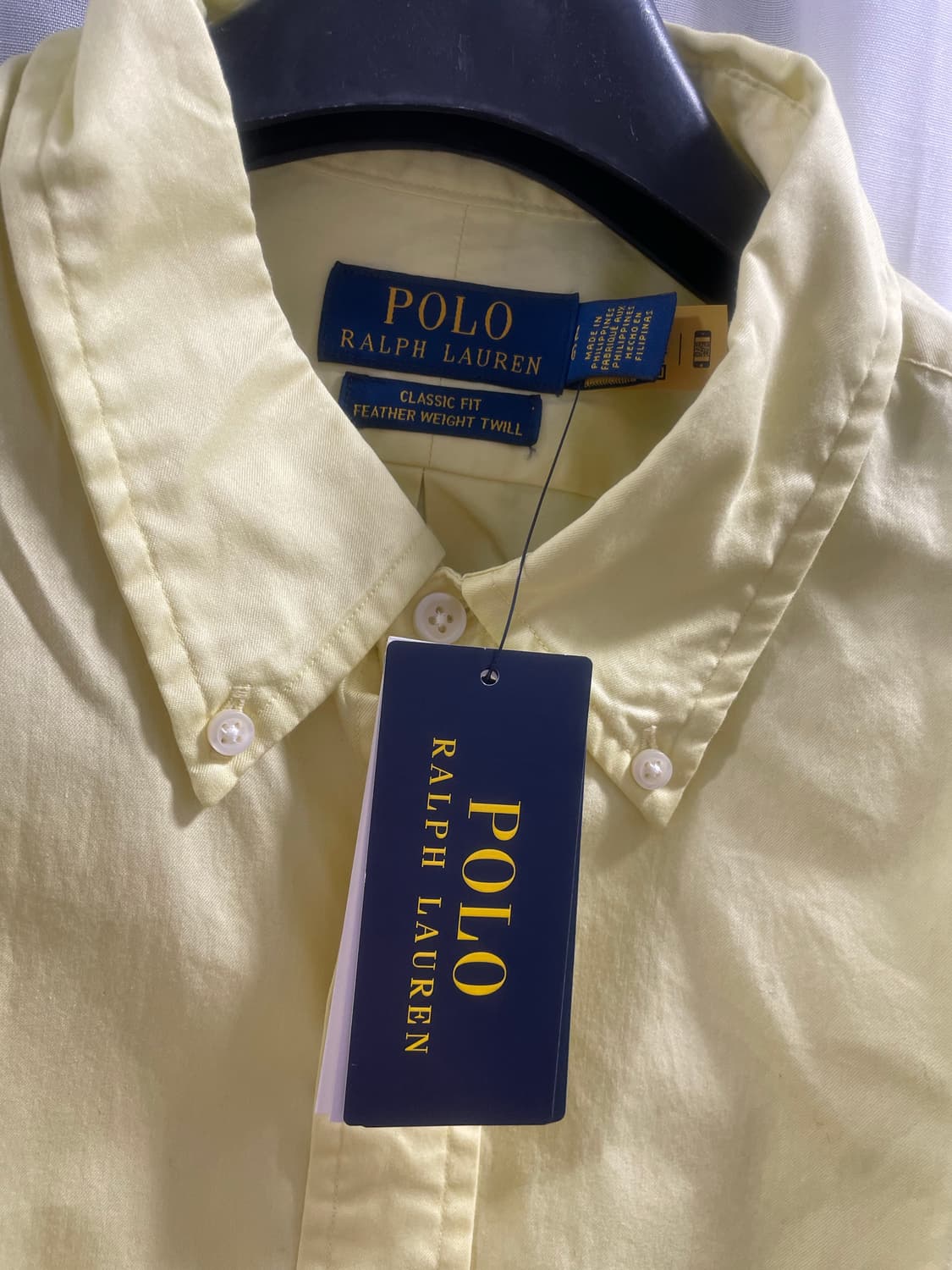 폴로 랄프로렌/ 클래식 핏 버튼다운 셔츠 옐로우/ L 상품이미지7