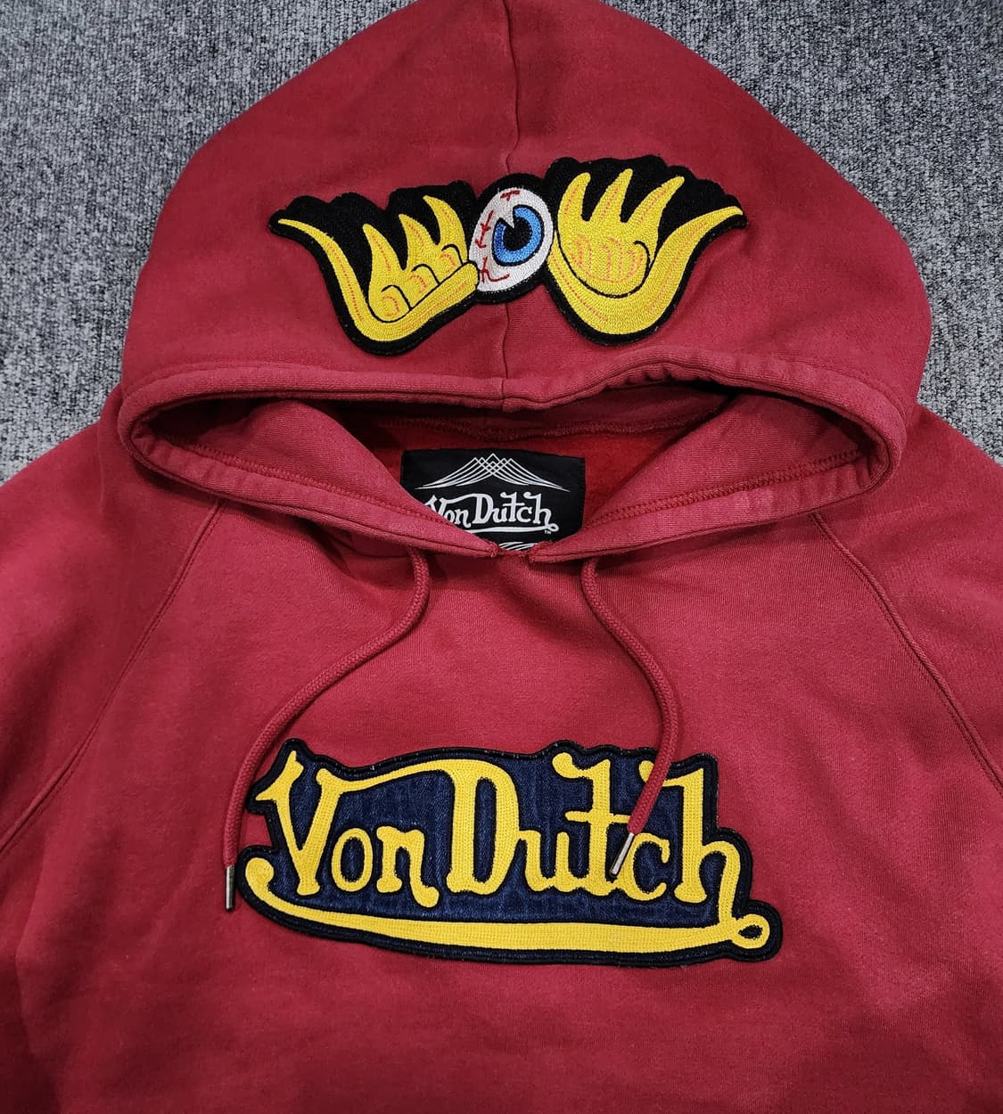 본더치 Y2K 플라잉 아이볼 자수 빅로고 빈티지 후드티 2XL 상품이미지3