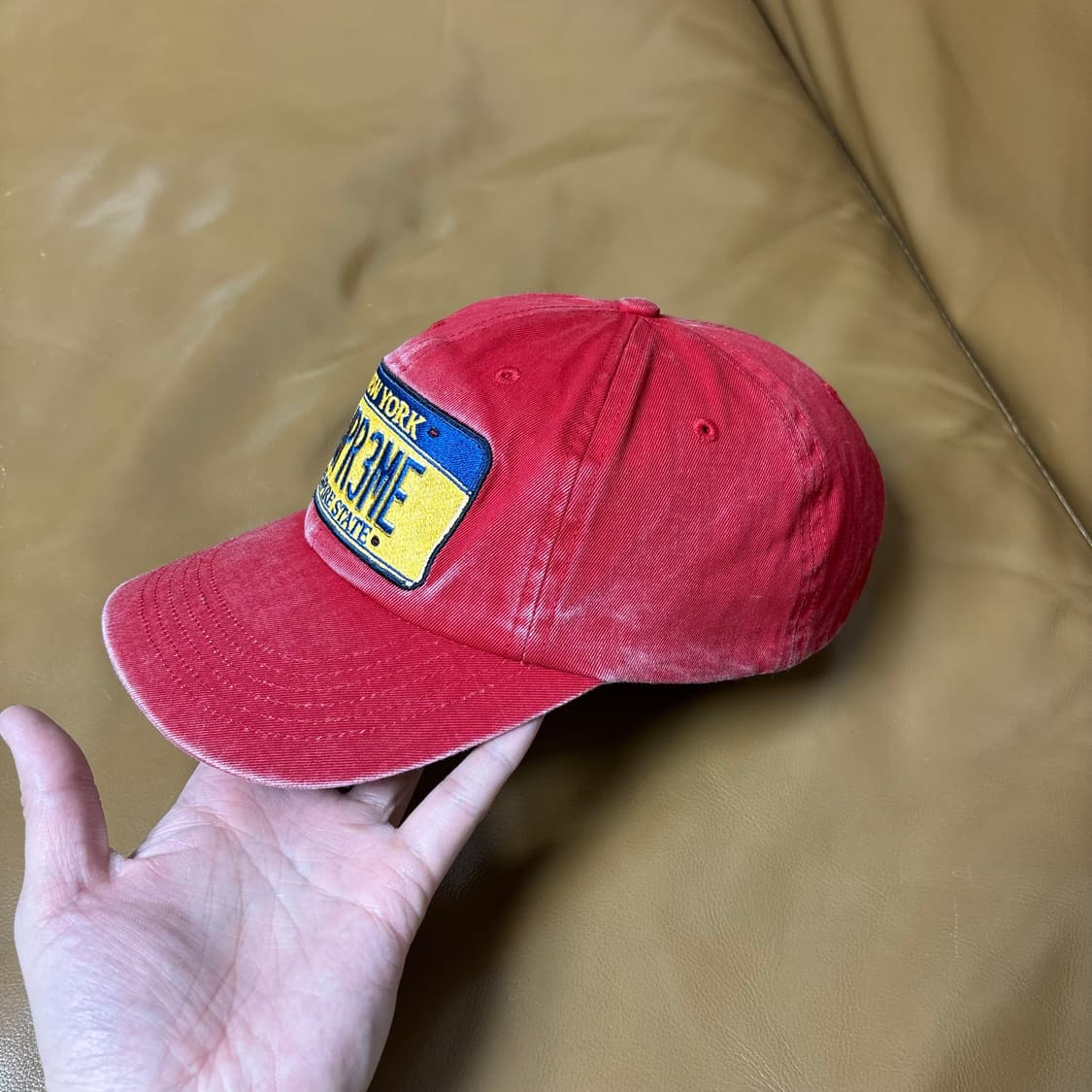 슈프림 6패널 볼캡 모자 라이센스 워시드 레드 상품이미지4