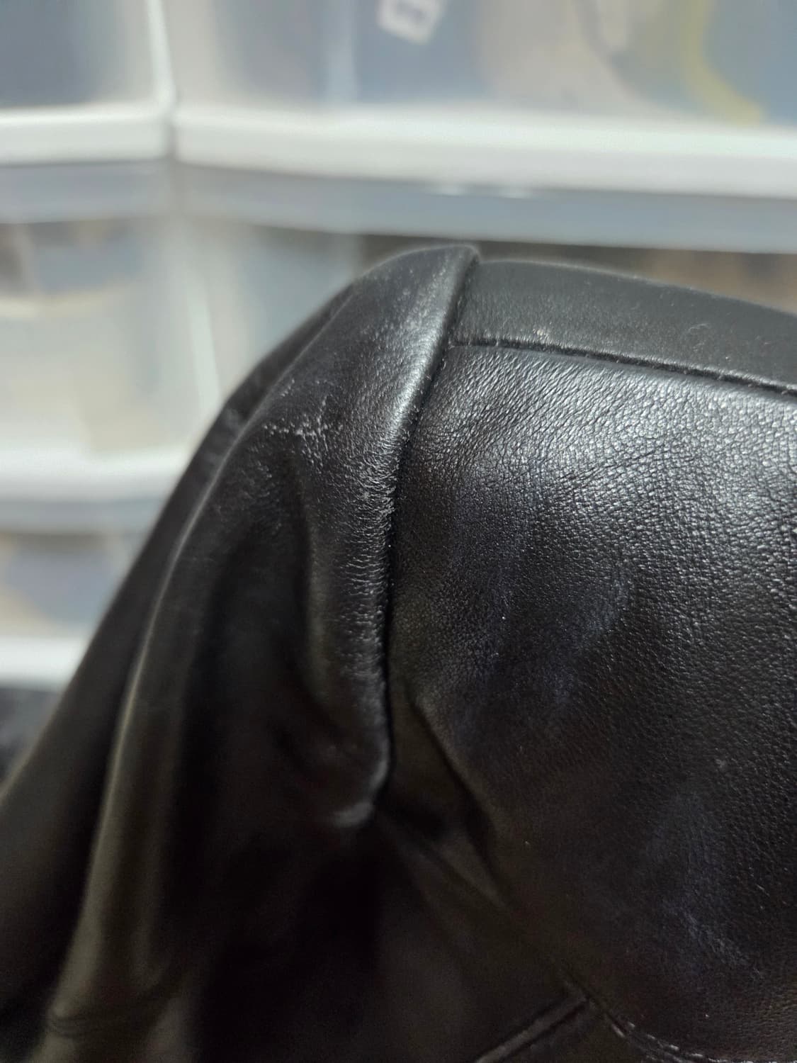 블랙 레더 블레이저 XL 상품이미지3