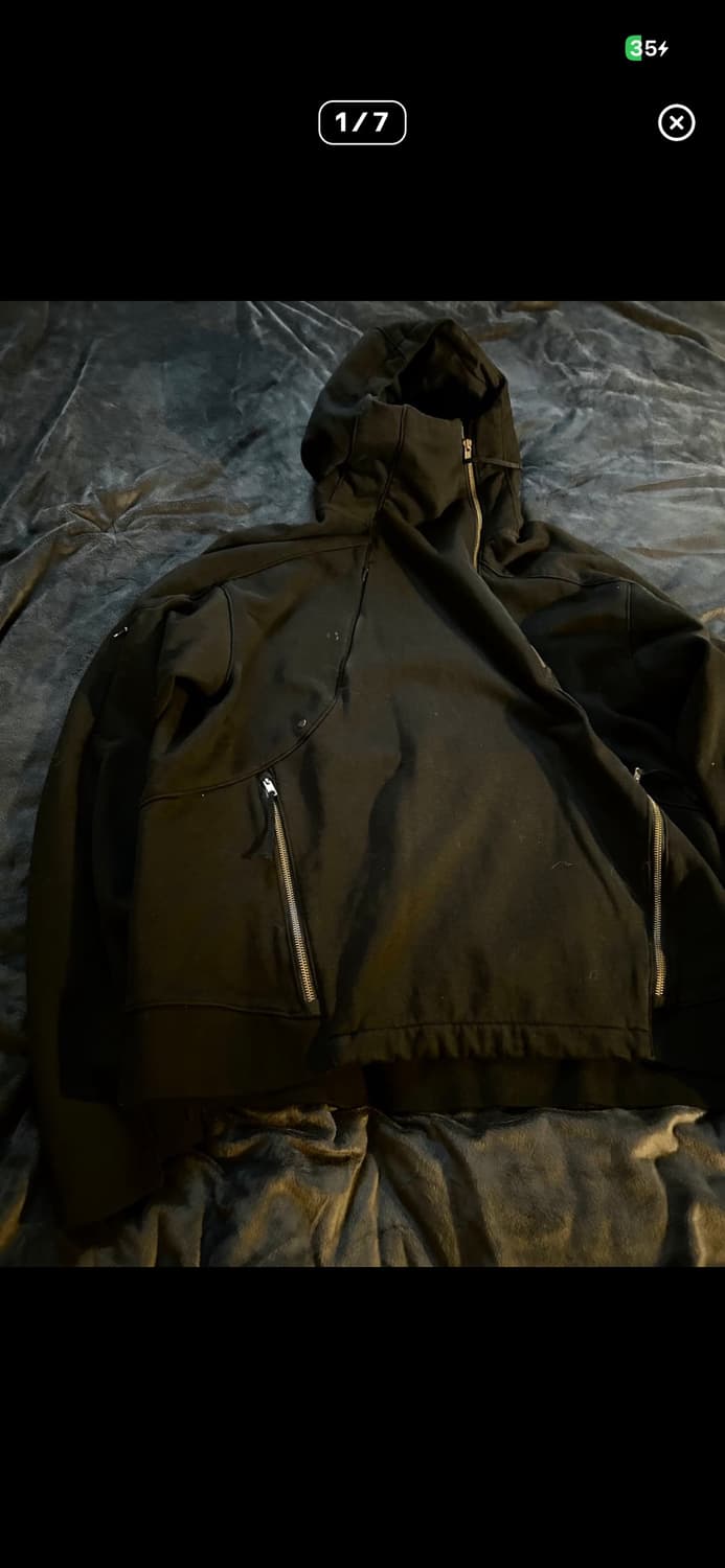 Side Cut Off Zipper Detail Hoodie 상품이미지1