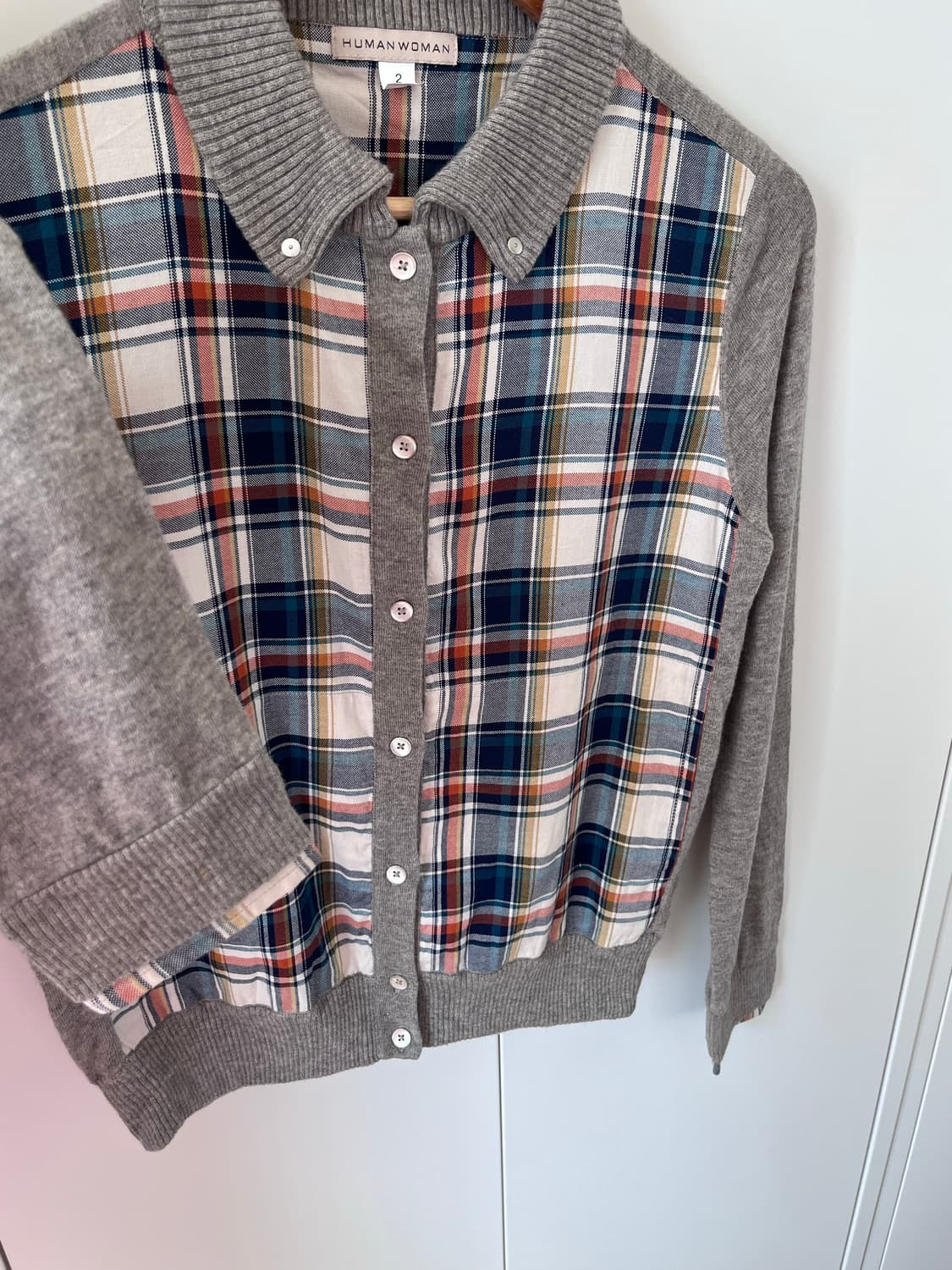 Human woman 체크 레이어드 가디건  상품이미지9
