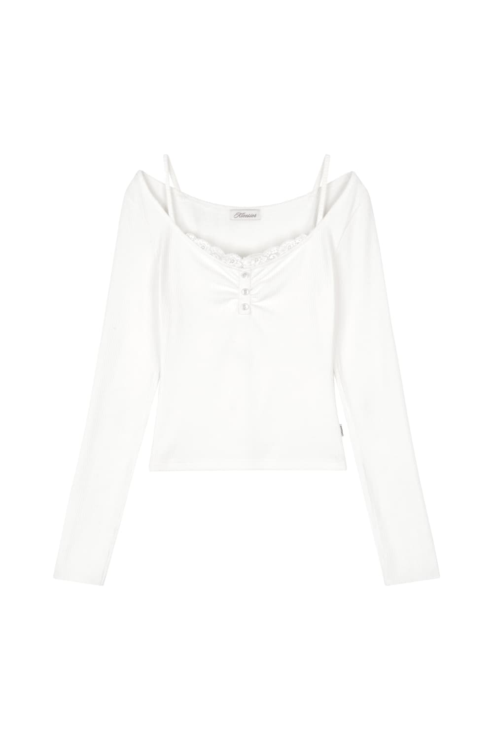 Kleesier Milkshake Lace Button Top 상품이미지1