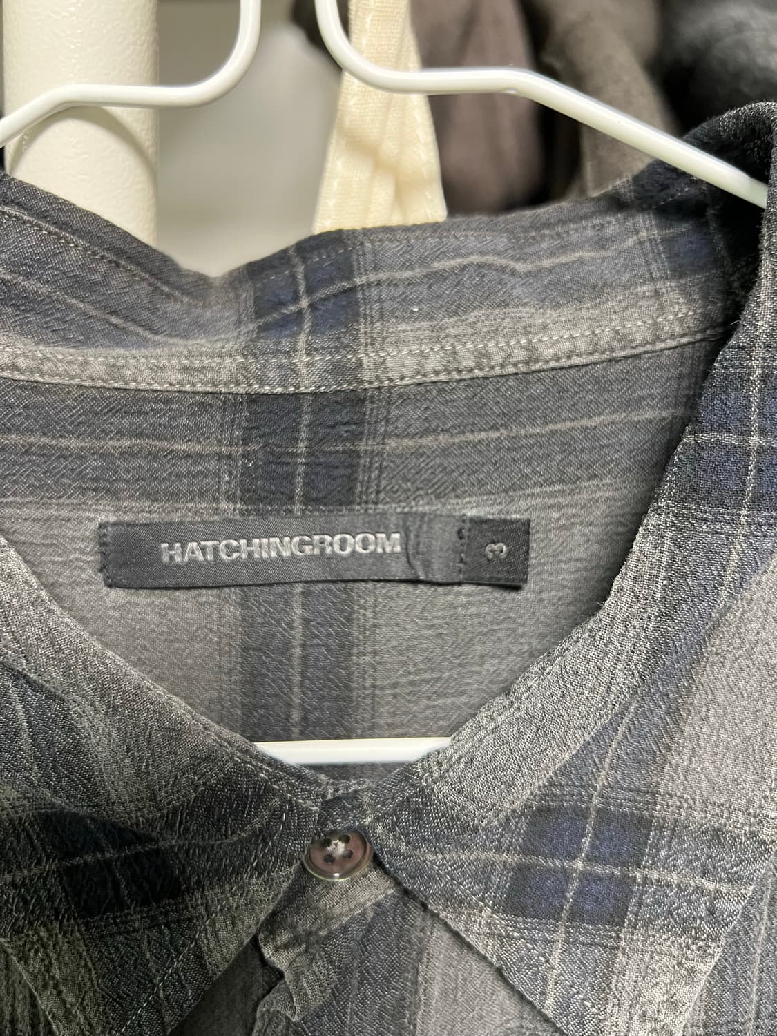 [3] 해칭룸 클래식 셔츠 오버다이드 체크 차콜 상품이미지3