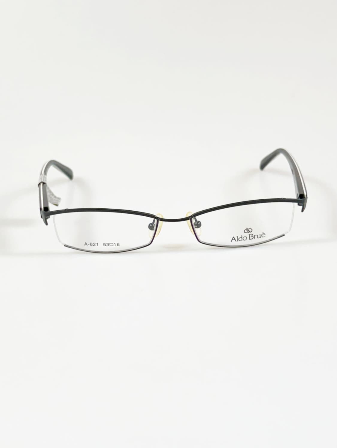 ALDO BRUE 블랙 세미 림리스 스퀘어 메탈 빈티지 안경 상품이미지1