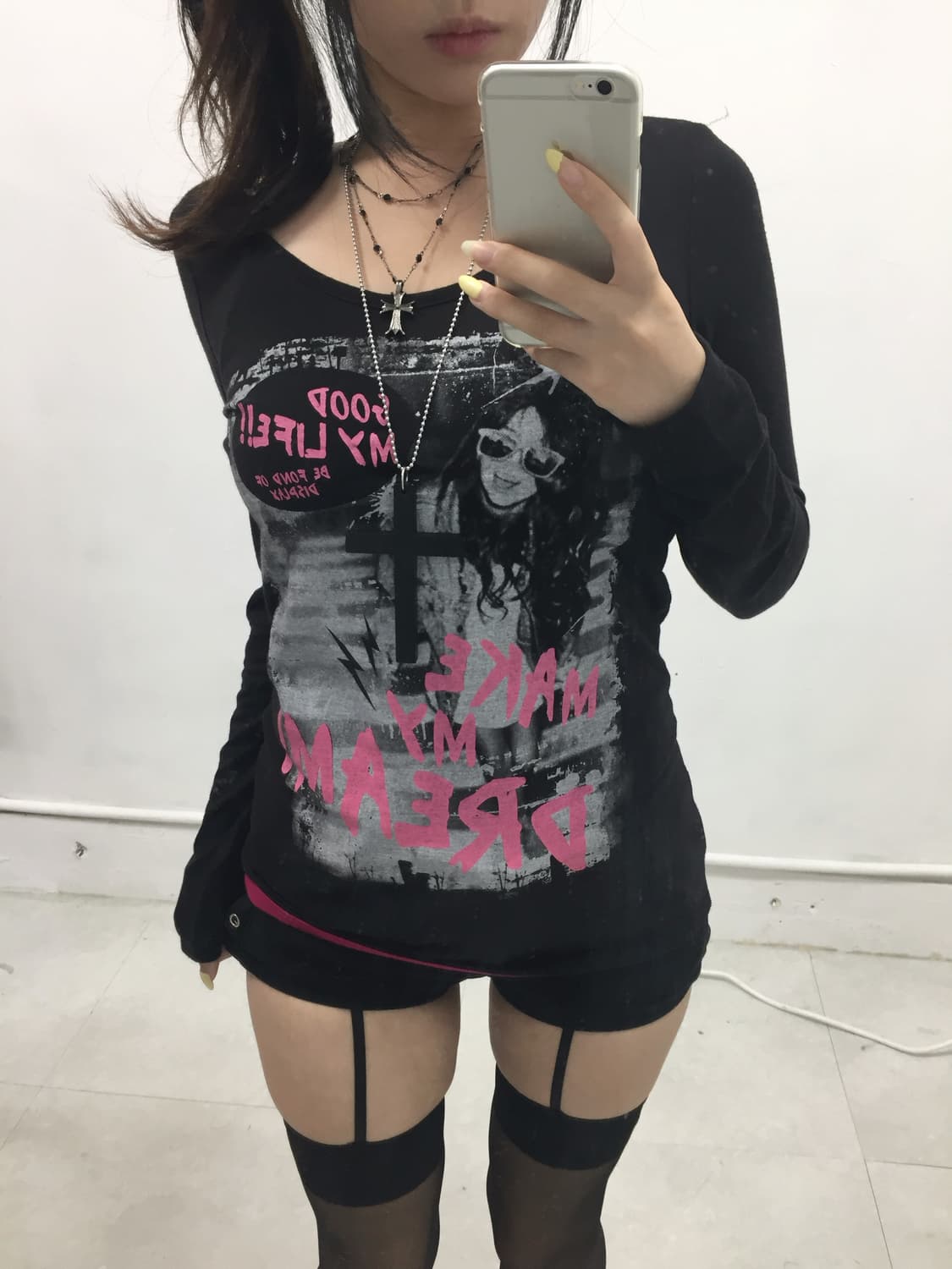 [SHC] 오네갸루 y2k 핫핑크 롱슬리브 상품이미지3