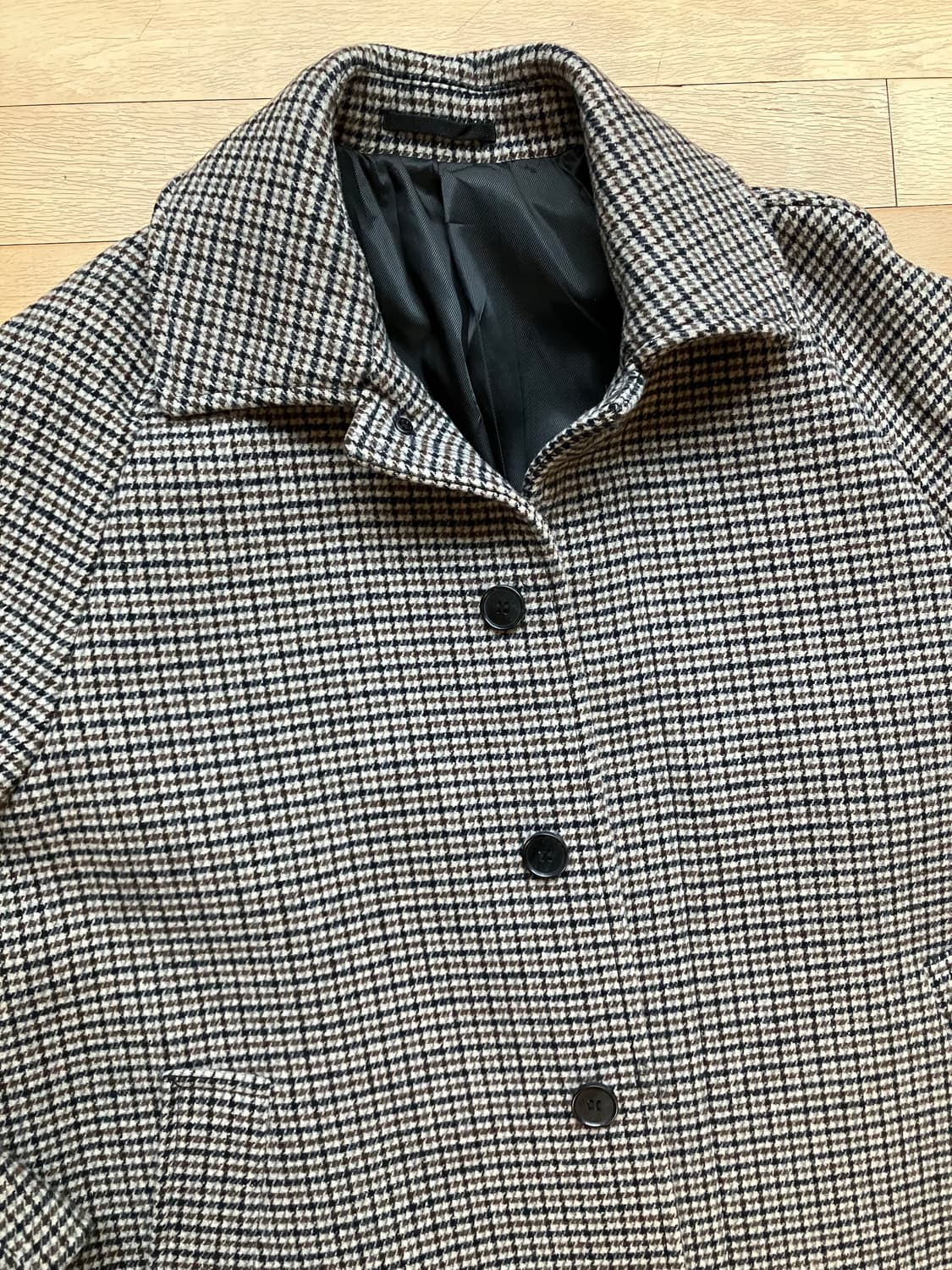 h&m 건클럽체크 발마칸 코트 오버핏 상품이미지3