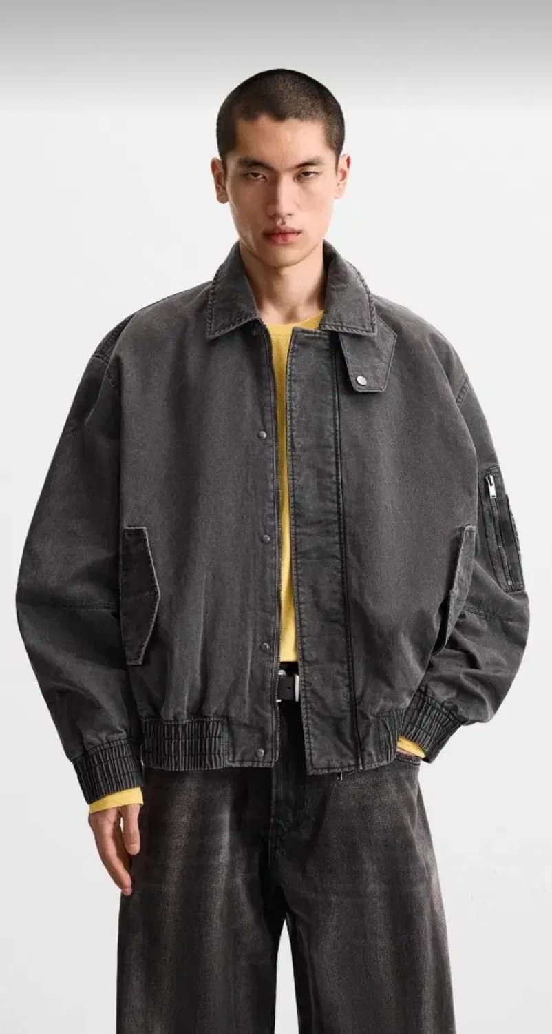 자라 가먼트다잉 워싱 마원 점퍼 MA-1 상품이미지5