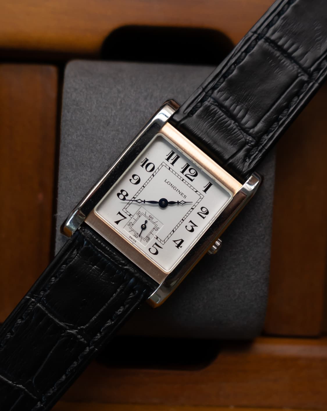 론진 돌체비타 1926 탱크 로즈골드 콤비 시계 상품이미지1