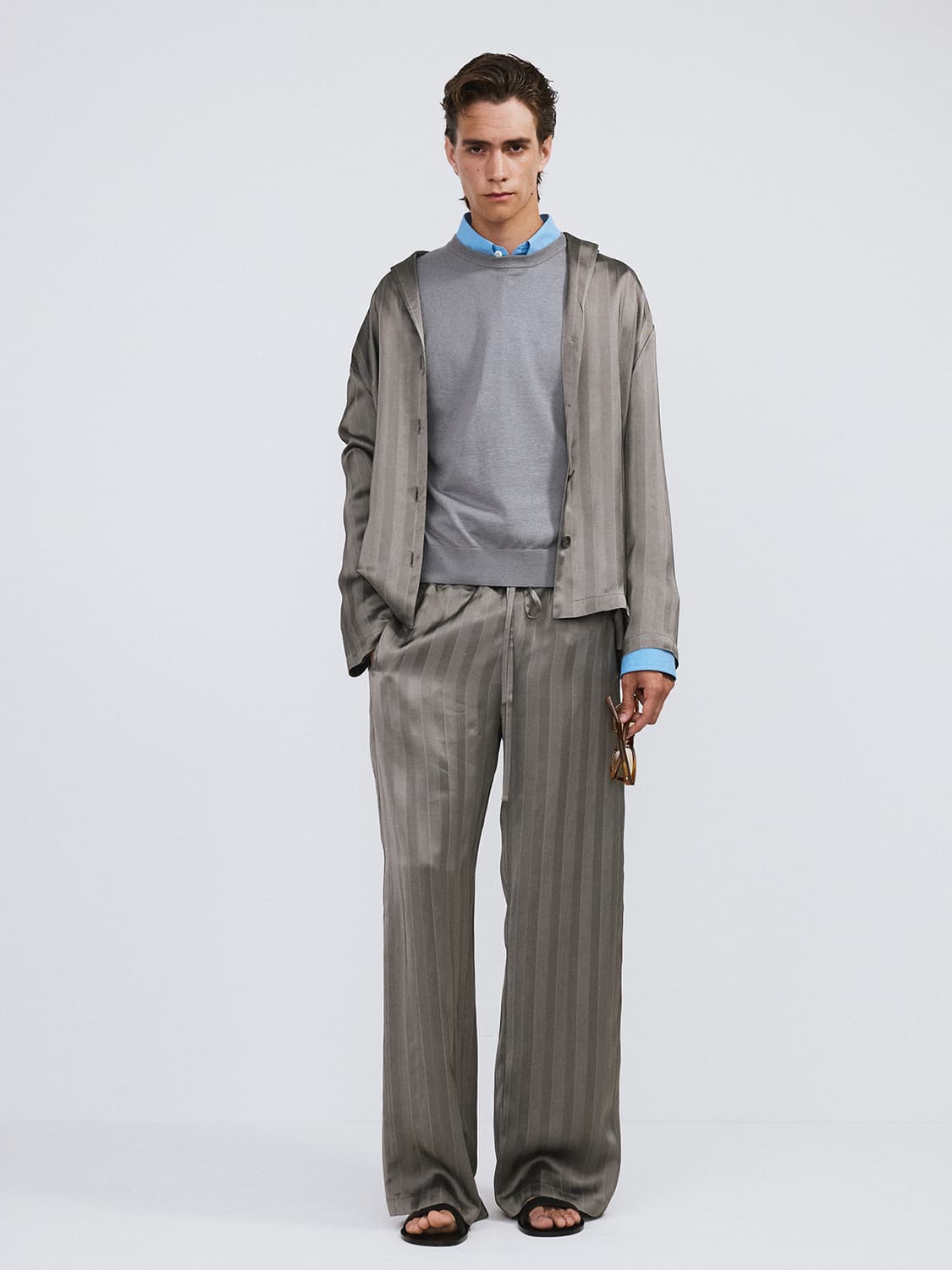 렉토 26SS 실키 라운지 셔츠 미드나잇 그레이 상품이미지3