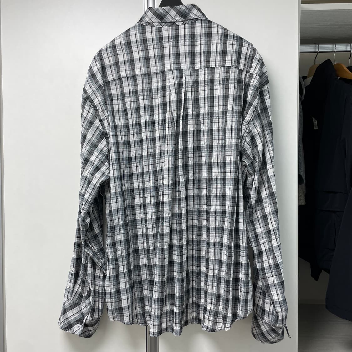 언더마이카 체크 셔츠 블루 블랙(2사이즈) 상품이미지2