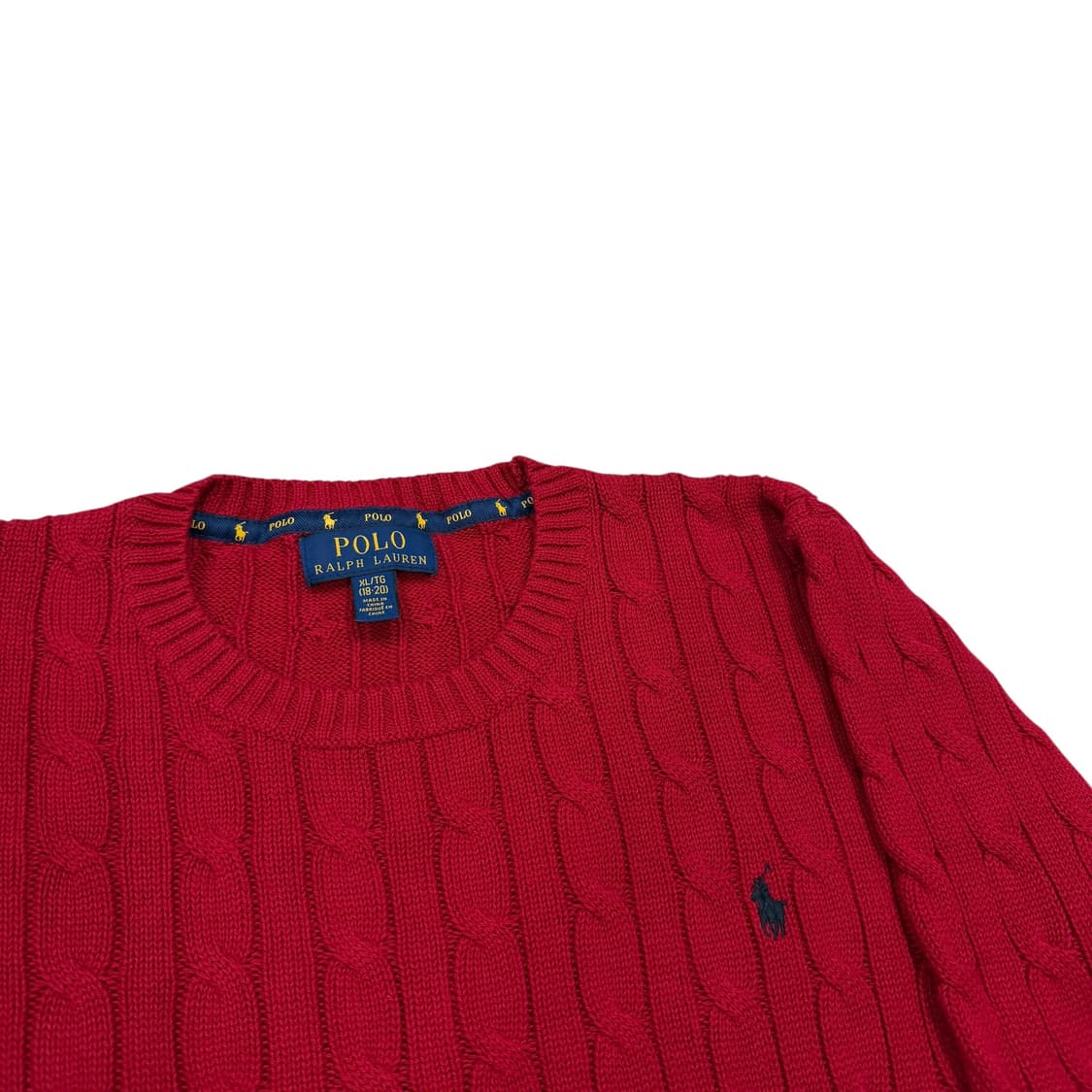 폴로 랄프로렌 케이블 꽈배기 니트 레드 XL 상품이미지2