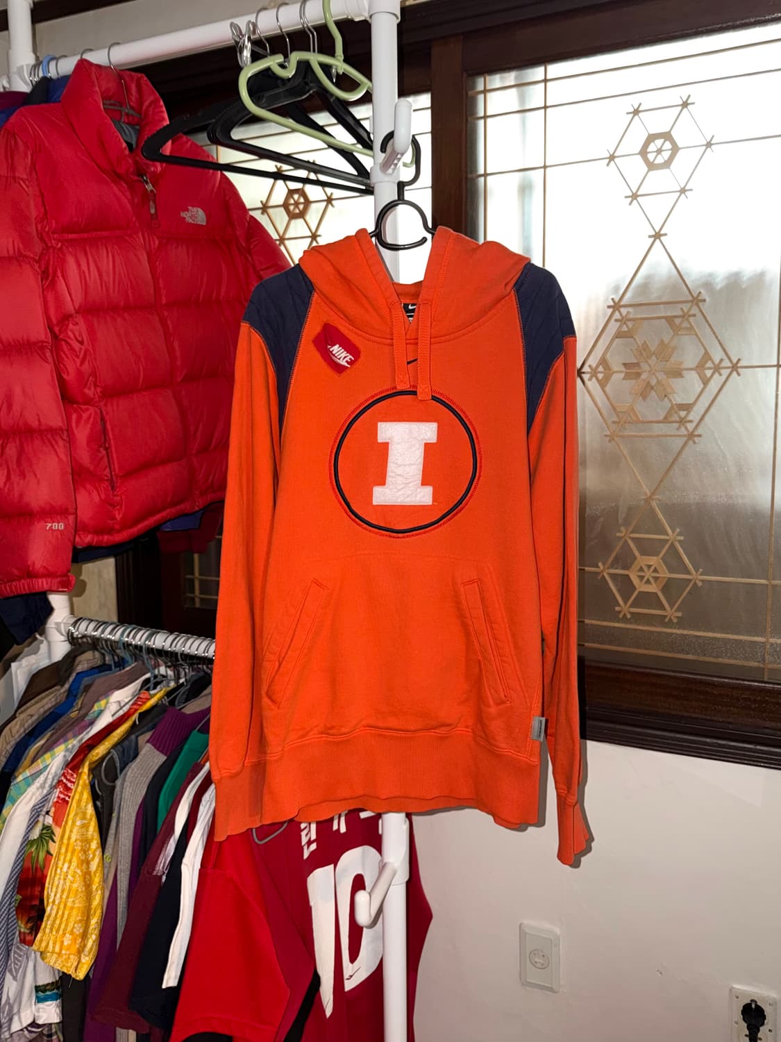 00‘s 나이키 일리노이 어센틱 컬리지 후드티 오렌지 상품이미지1