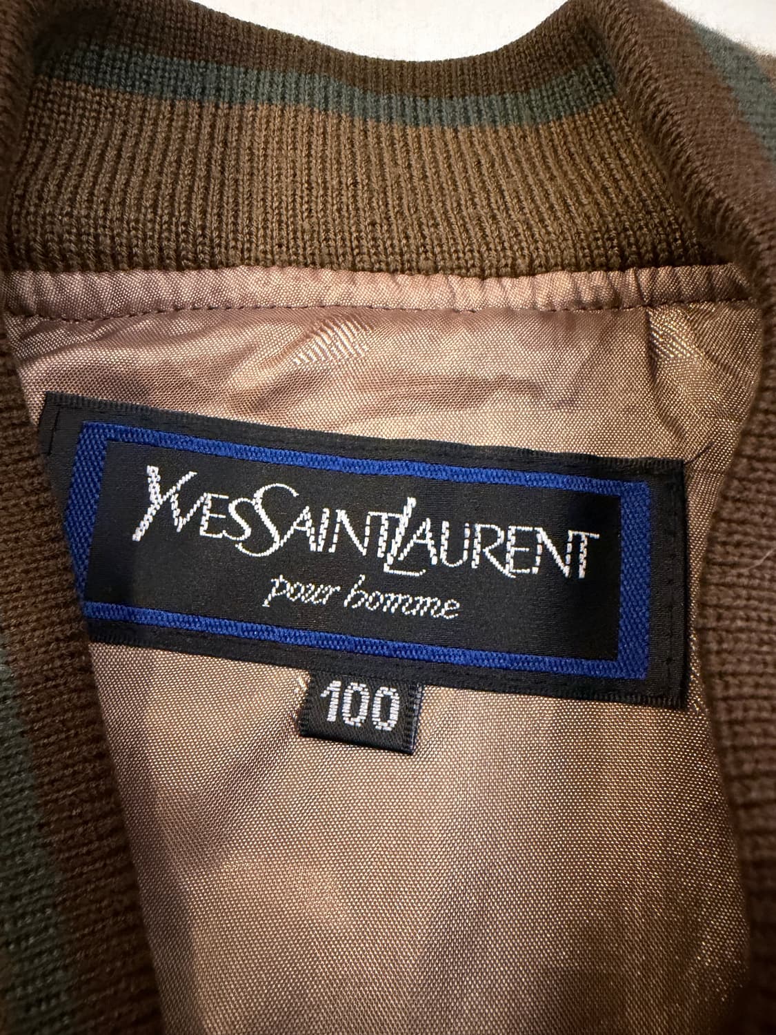 90s YSL 입생로랑 빈티지 블루종 봄버자켓 베이지 상품이미지5