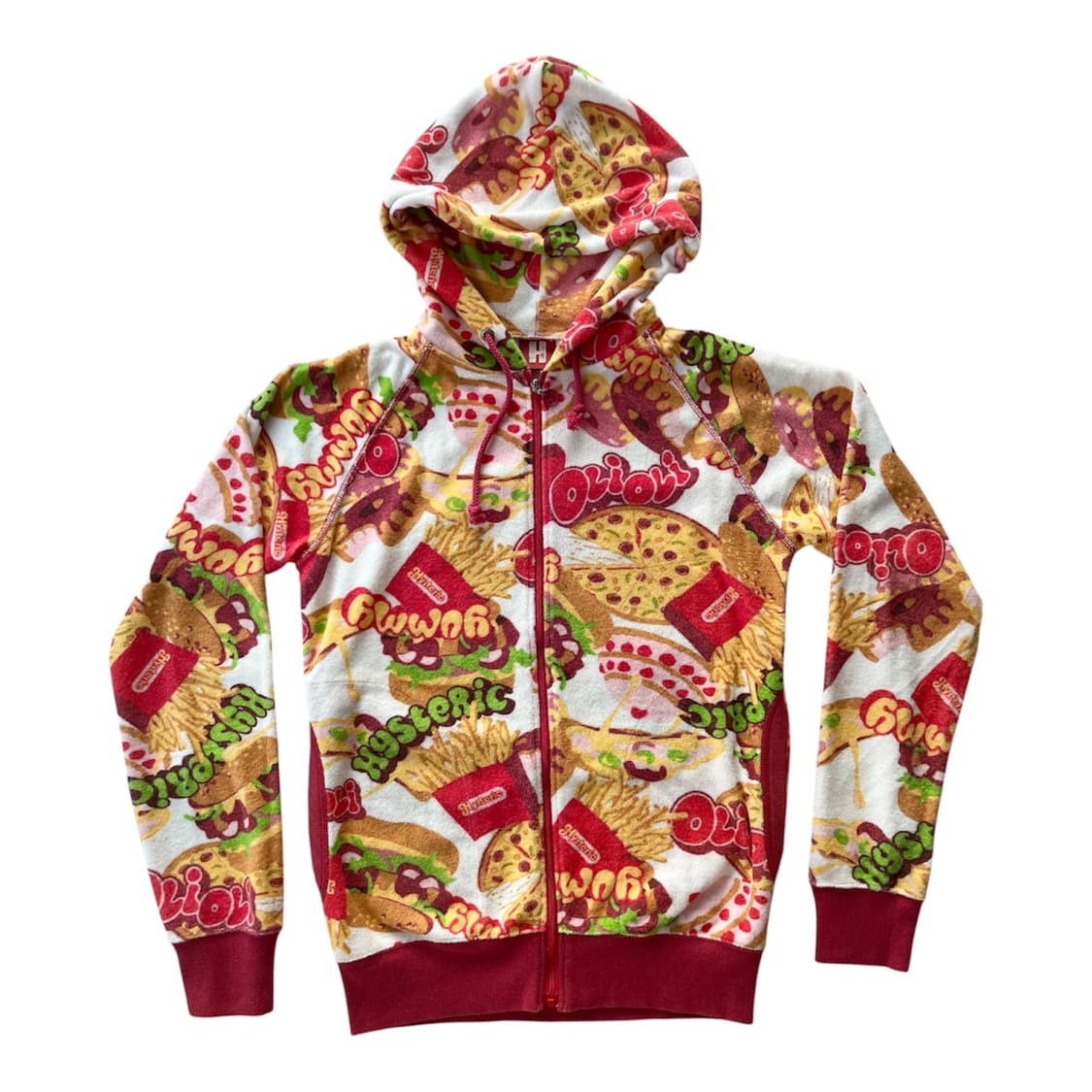히스테릭 글래머 아카이브 햄버거 감자튀김 피자 타월 원단 후드집업 상품이미지1