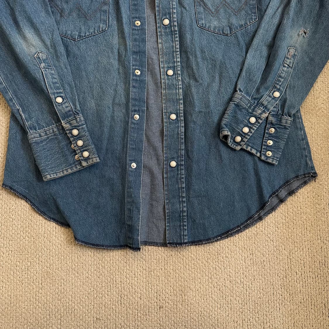 90s 랭글러 Wrangler 웨스턴 데님셔츠 상품이미지7